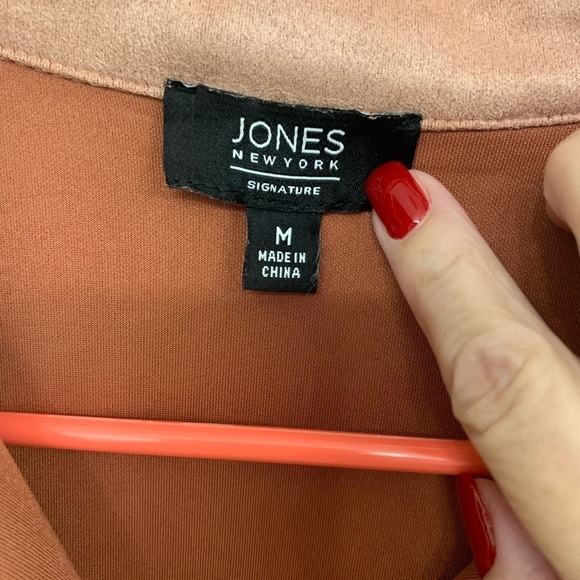 Jones New York Dusky Rose/Pink Lightweight Ultra Suede Shacket Size Medium - Picture 3 of 9